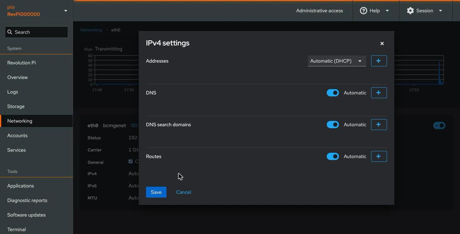 IPv4 settings dialog