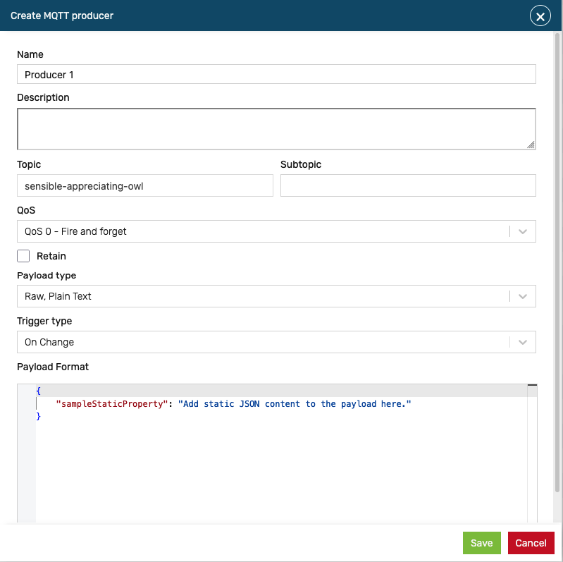 MQTT create producer